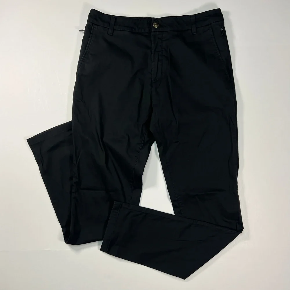 Birddogs Khaki Pants Mens 32x34 Black Built-in Liner Stretch Chino Trousers Golf